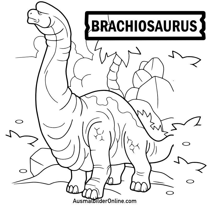 Ausmalbilder: Riesiger Brachiosaurus