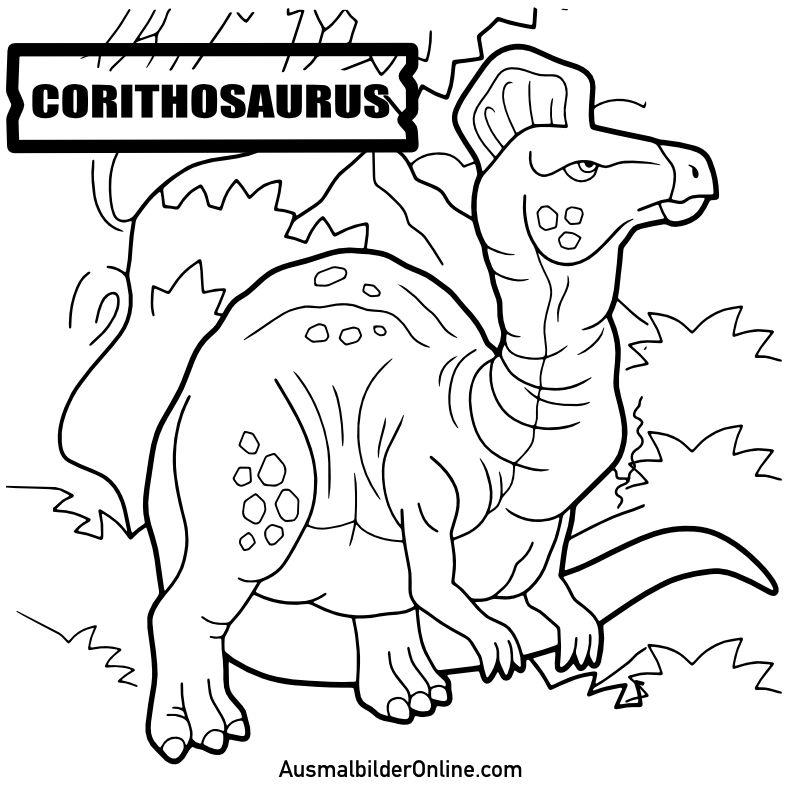 Ausmalbilder: Pflanzenfressender Corytosaurus