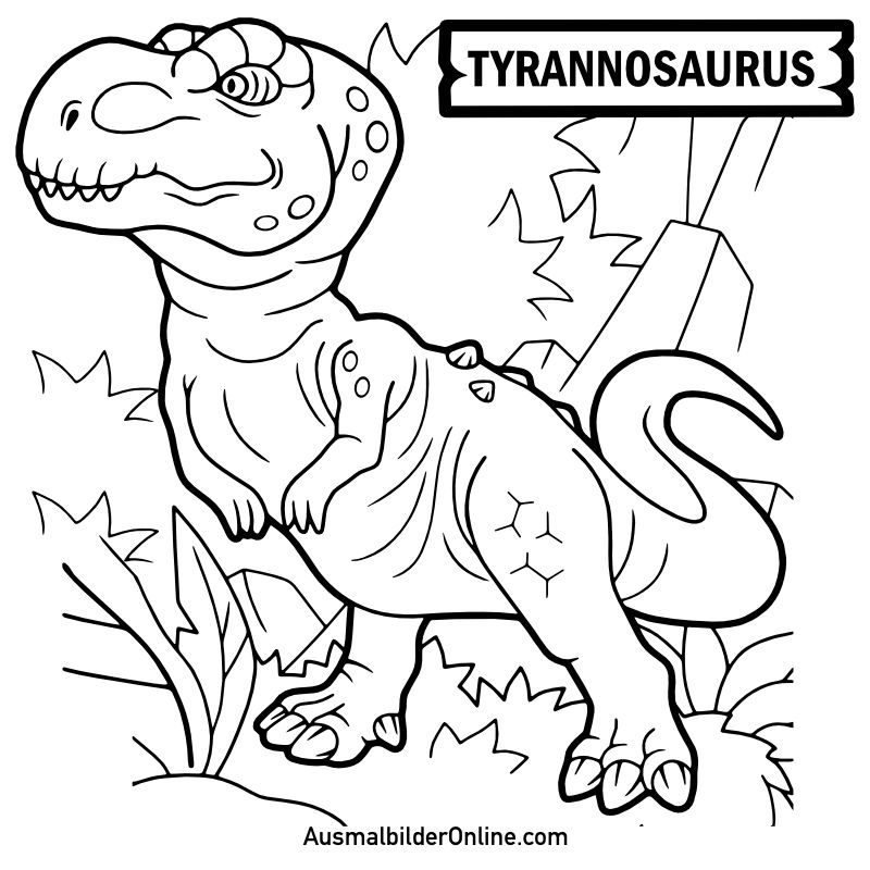 Ausmalbilder: Fleischfressender Tyrannosaurus