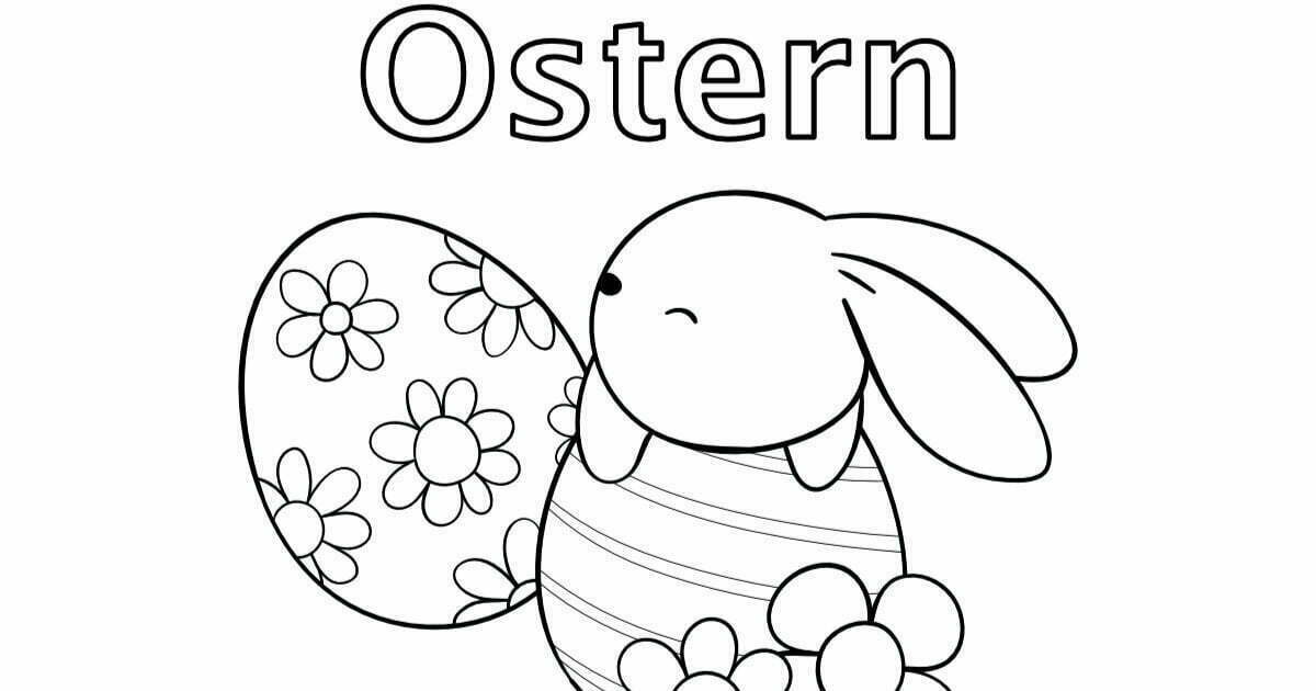 Kostenlose Ausmalbilder: Osterkarte zum Ausmalen online und zum