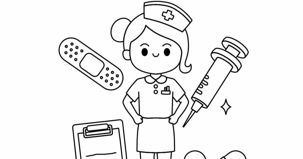 Ausmalbilder: Krankenschwester