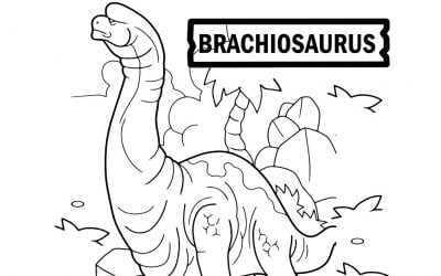 Ausmalbilder: Riesiger Brachiosaurus