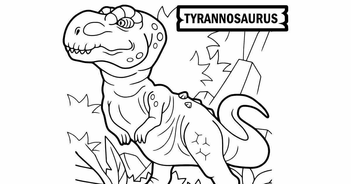 Ausmalbilder: Fleischfressender Tyrannosaurus