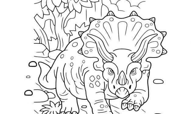 Ausmalbilder: Gehörnter Triceratops