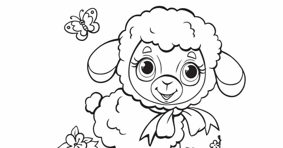 Kostenlose Ausmalbilder: Lamm online und zum ausdrucken für Kinder,