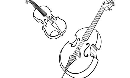 Ausmalbilder: Violoncello und Violine