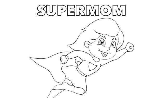 Ausmalbilder: Super Mutter