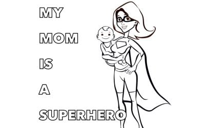 Ausmalbilder: Superhelden-Mama