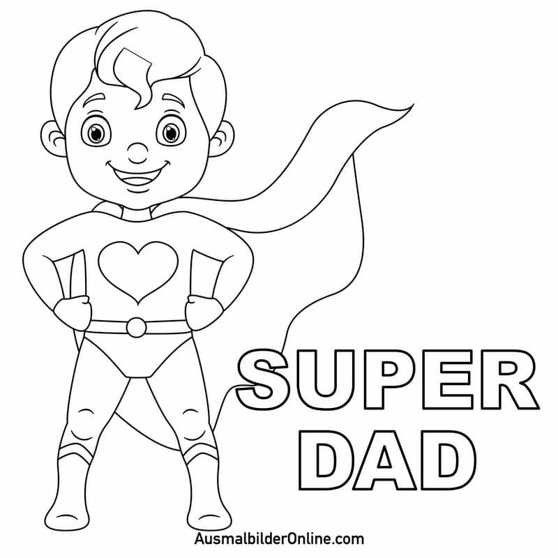 Ausmalbilder: Super Vater