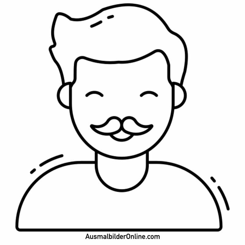 Ausmalbilder: Papa mit Schnurrbart