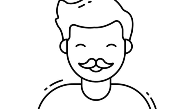 Ausmalbilder: Papa mit Schnurrbart