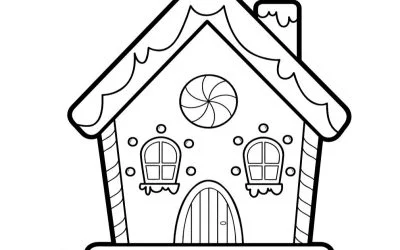 Ausmalbilder: Lebkuchenhaus