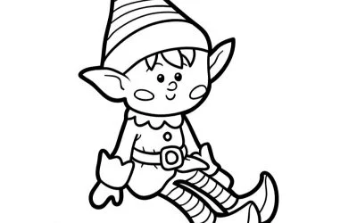 Ausmalbilder: Weihnachtselfe