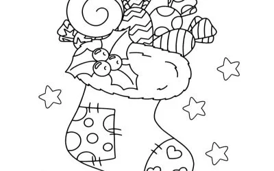 Ausmalbilder: Strumpf mit Geschenken