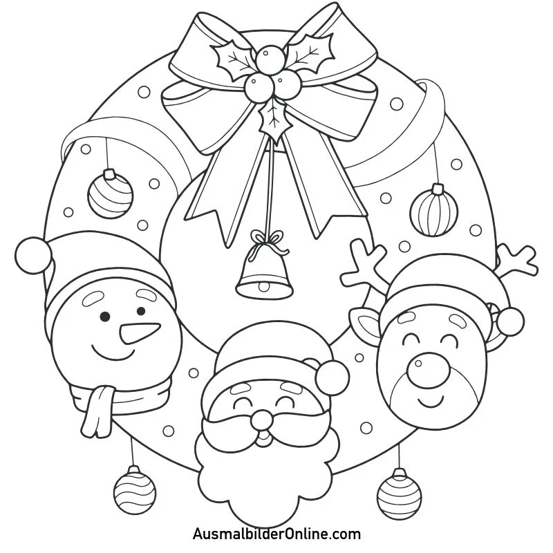 Ausmalbilder: Der Adventskranz