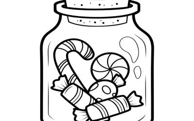 Ausmalbilder: Süßigkeitenglas