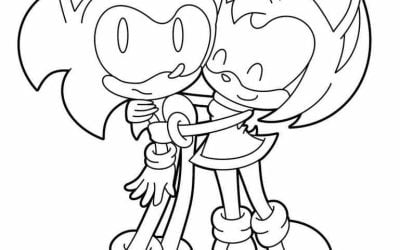 Amy Rose und Sonic Malbuch für Kinder