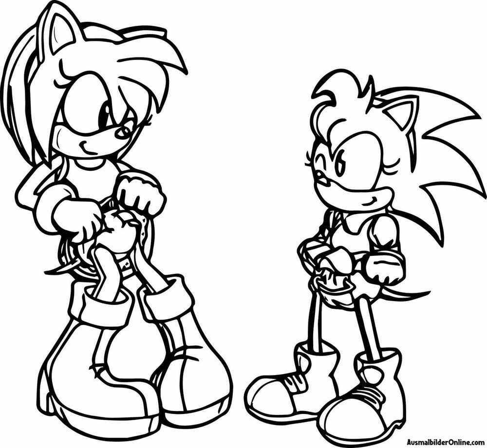 Amy Rose und Sonic Online-Malbuch