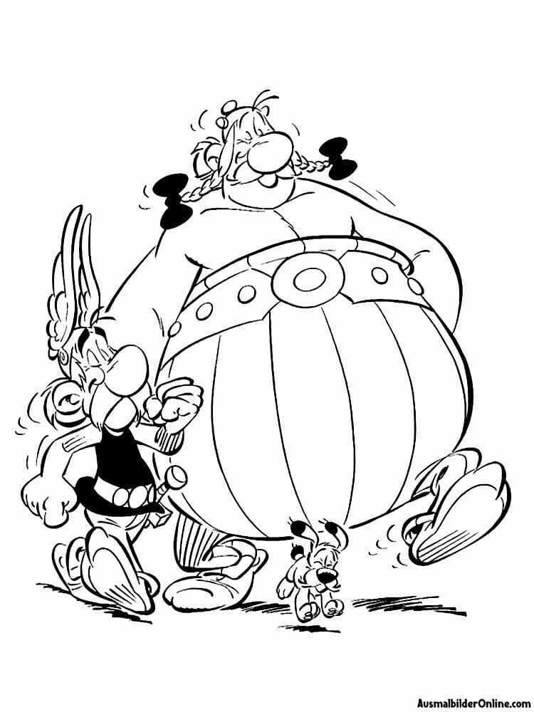 Asterix und Obelix zum Ausmalen zum Ausdrucken