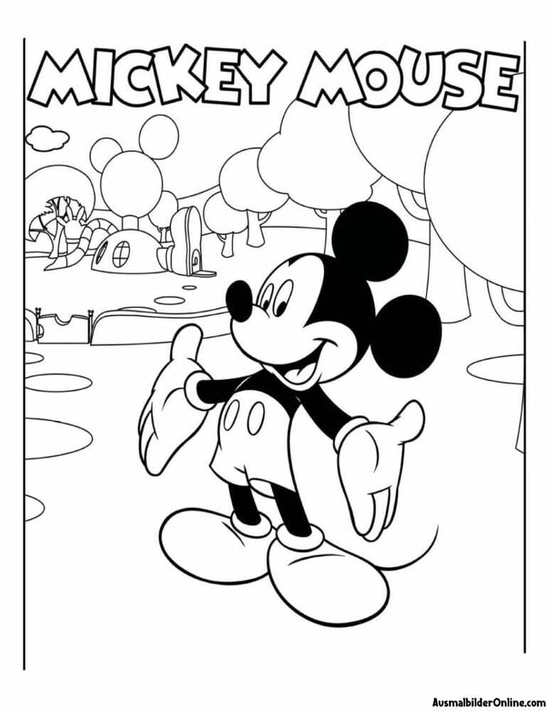 Ausmalbilder von Micky Maus für Vorschulkinder