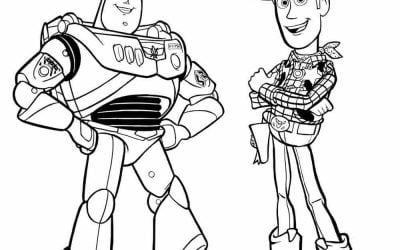 Ausmalbilder von Woody und Buzz Lightyear zum ausdrucken