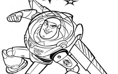 Buzz Lightyear im Weltraum Malbuch für Kinder im Vorschulalter