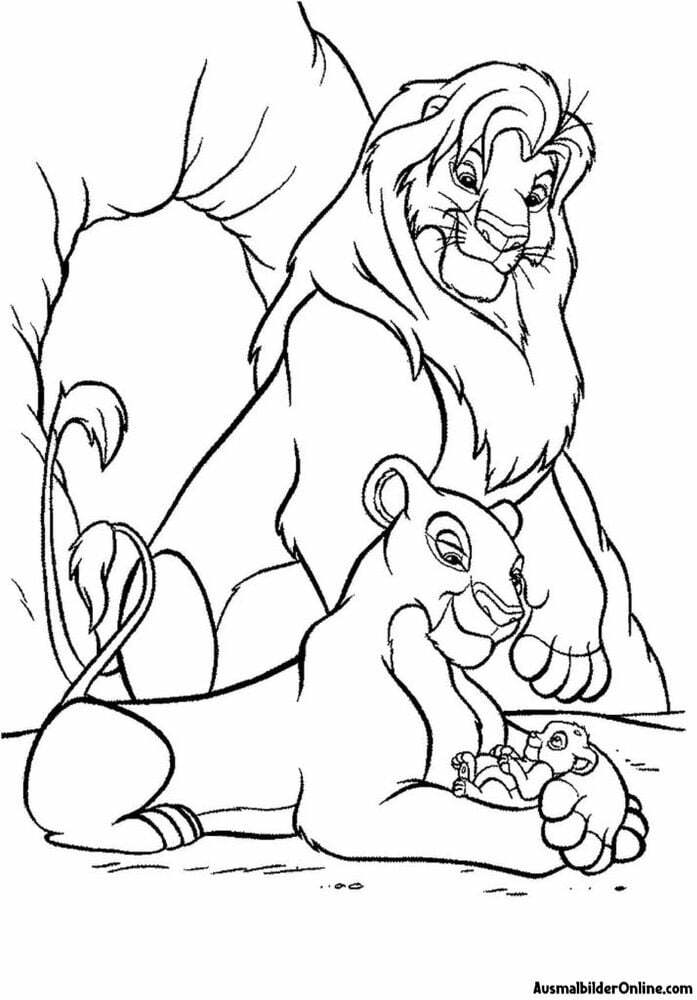 Der König der Löwen mit seinem Familienmalbuch