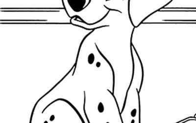Eine große Vorlage mit einem Welpen aus dem Cartoon 101 Dalmatiner