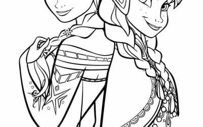 Elsa und Anna Ausmalbild PDF