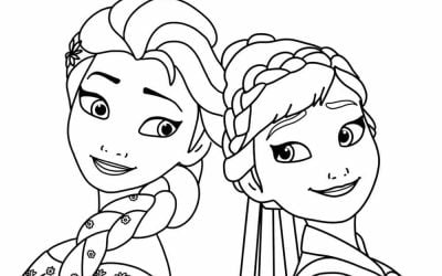 Elsa und Anna Gesichter aus Frozen Malvorlagen PDF