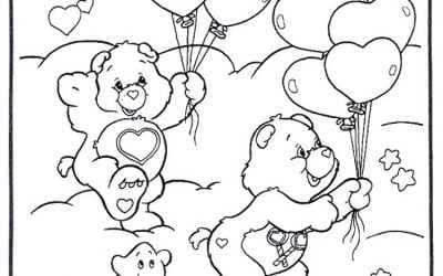 Glücksbärchis mit Luftballons Malbuch für Kinder