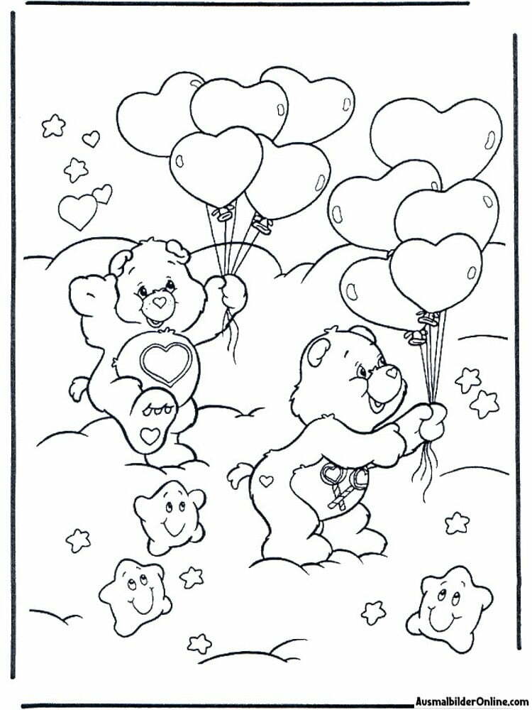 Glücksbärchis mit Luftballons Malbuch für Kinder