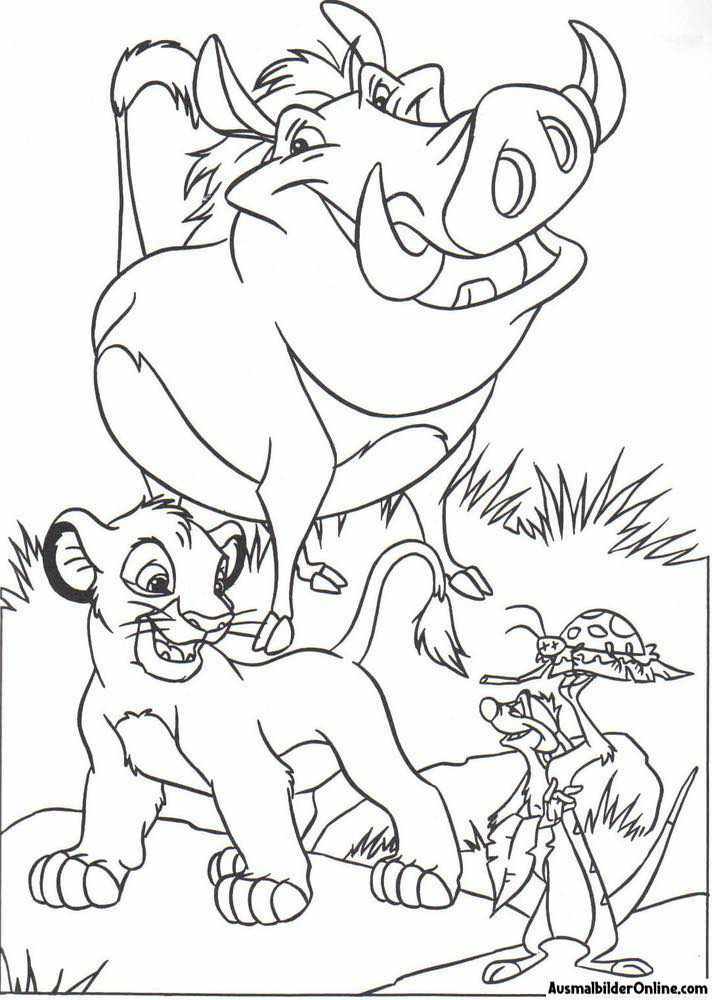 Große Malvorlagen von Simba, Timon und Pumbaa