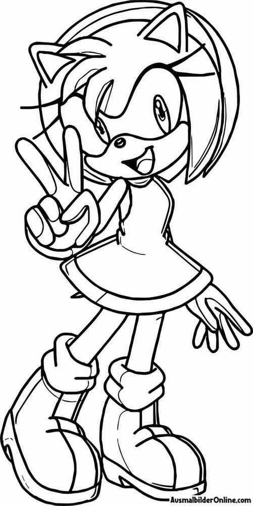 Happy Amy Rose zum Ausmalen