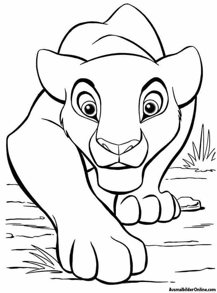 Malbuch König der Löwen für Kinder im Vorschulalter