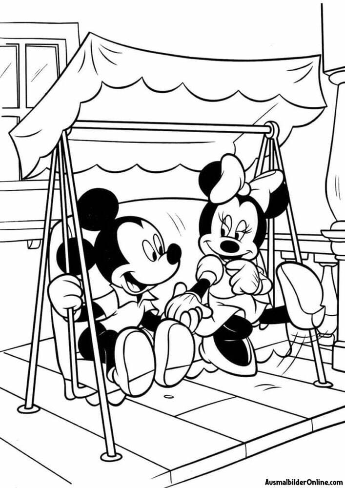 Micky und Minnie Malvorlagen zum Valentinstag