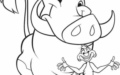 Niedliche Timon- und Pumbaa-Vorlage für Vorschulkinder