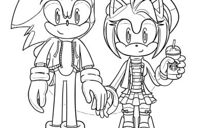 Sonic und Amy Rose zum Ausmalen