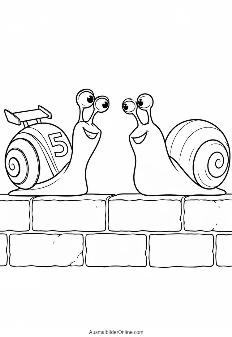 Turbo und sein Bruder Chet stehen einander freundlich auf einer Gartenmauer gegenüber