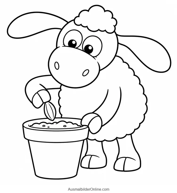 Timmy setzt einen Samen in einen Blumentopf