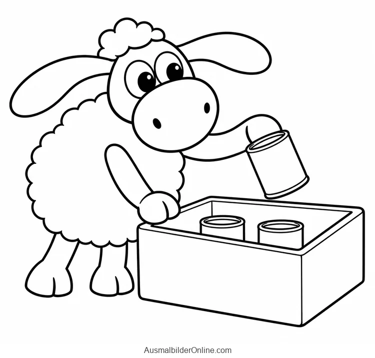 Timmy legt eine leere Dose zu zwei weiteren Dosen in eine Sammelkiste