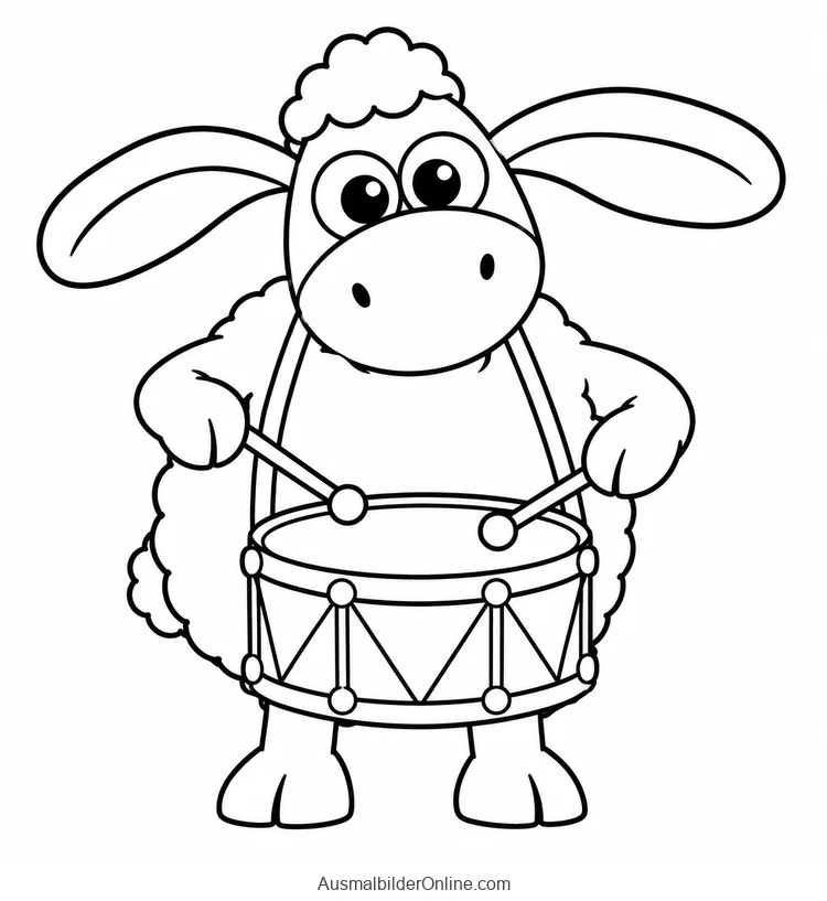 Timmy spielt eine Trommel mit zwei Schlägeln
