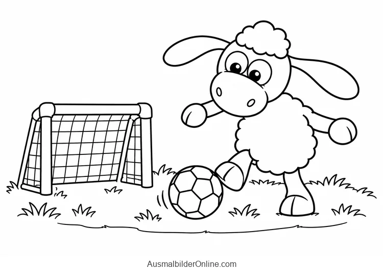 Timmy spielt Fußball neben einem kleinen Tor