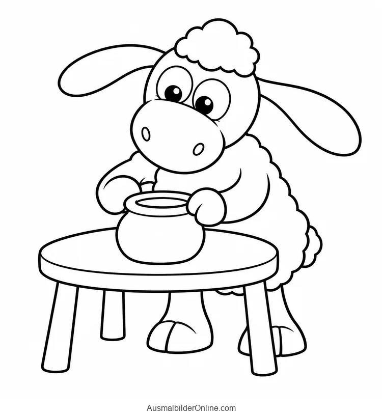 Timmy formt einen Topf auf einem runden Tisch