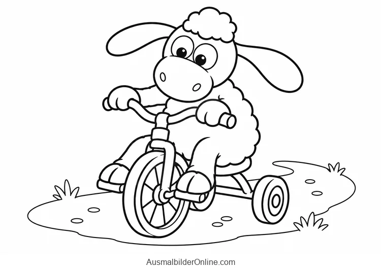 Timmy fährt ein Dreirad auf einem kleinen Weg