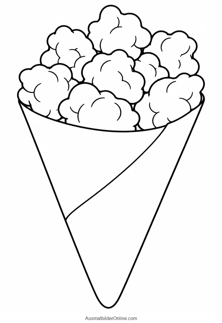 Spitze Papiertüte mit einer großen Portion Popcorn