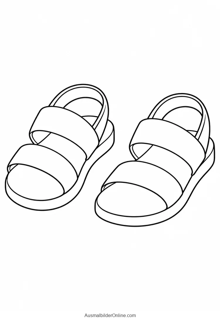 Sommersandalen mit zwei breiten Riemen und Fersenschlaufen