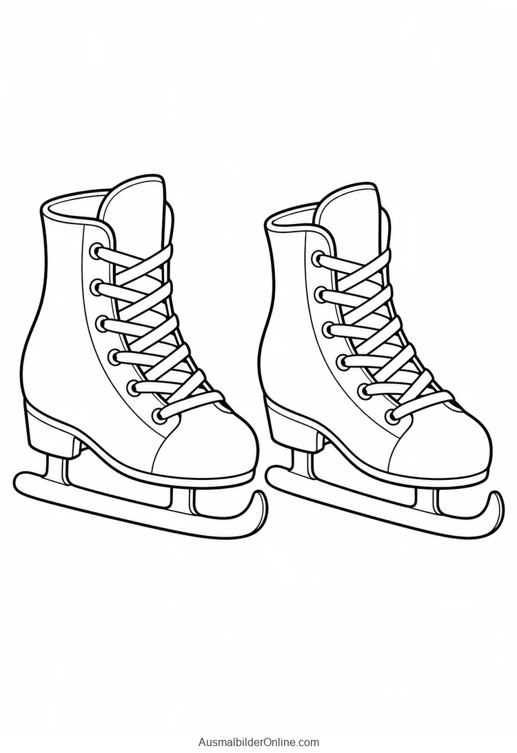 Geschnürte Schlittschuhe mit deutlich sichtbaren Kufen