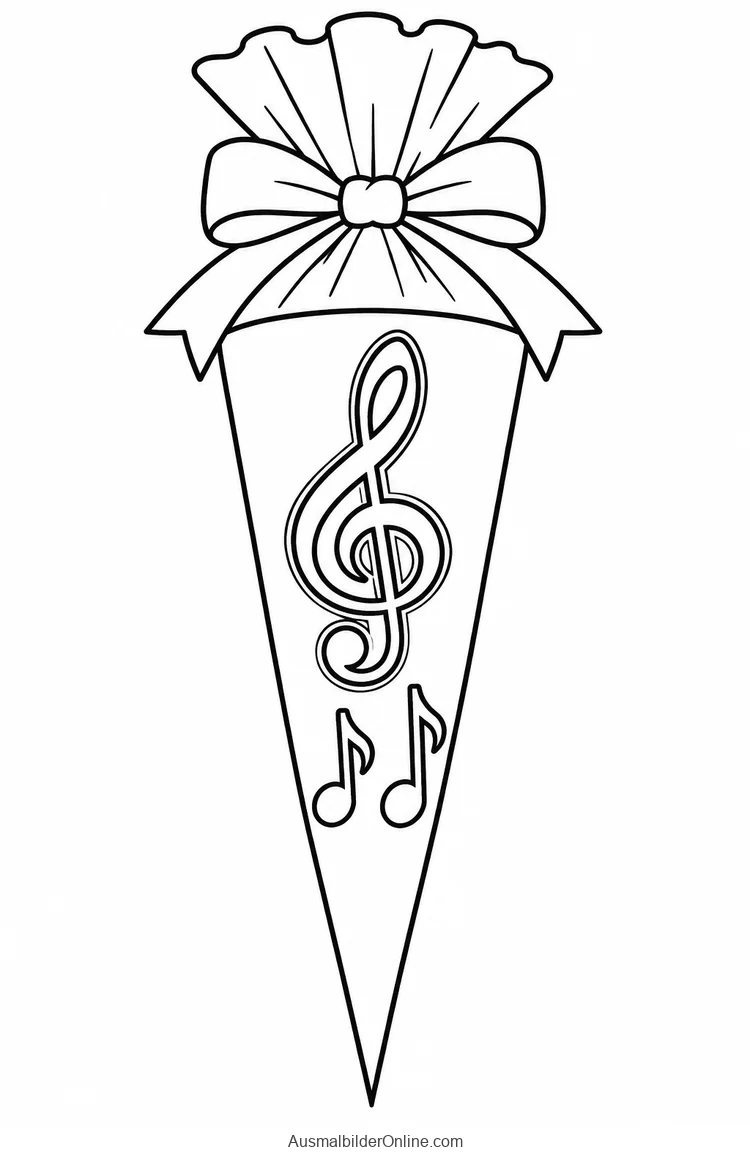 Schultüte mit Violinschlüssel und zwei Achtelnoten