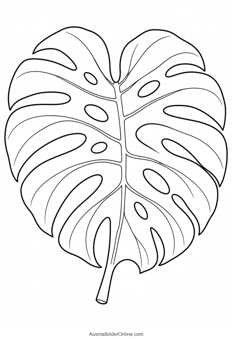 Monstera-Blatt mit ovalen Öffnungen und tief geteiltem Rand